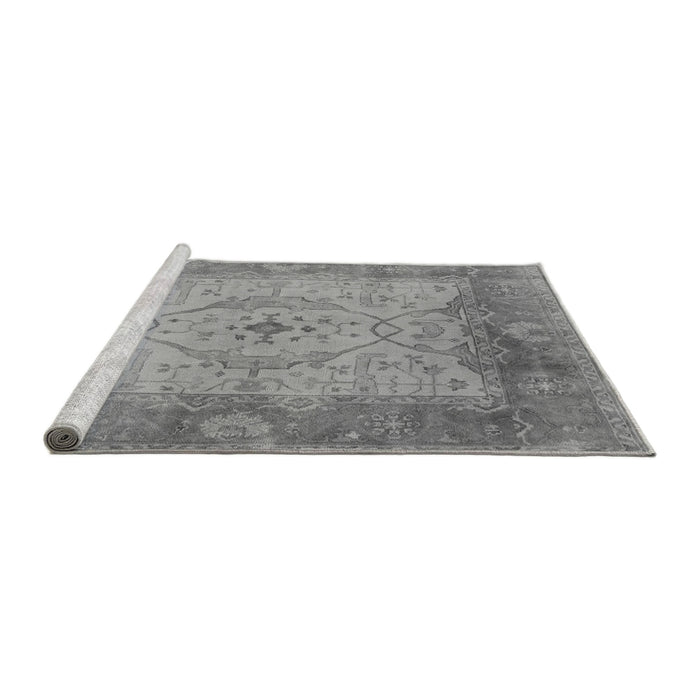 Sideview of Machine Washable Oriental Gray Traditional Rug, wshurb1418gry
