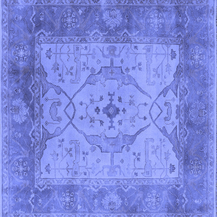 Square Machine Washable Oriental Blue Traditional Rug, wshurb1418blu