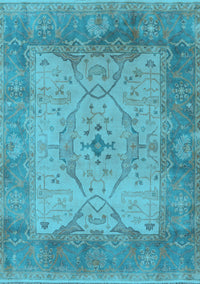 Oriental Light Blue Traditional Rug, urb1418lblu