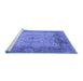 Sideview of Machine Washable Oriental Blue Traditional Rug, wshurb1418blu