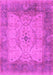 Machine Washable Oriental Pink Traditional Rug, wshurb1418pnk