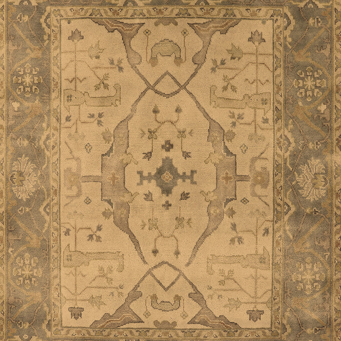 Machine Washable Oriental Brown Traditional Rug, wshurb1418brn
