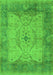 Machine Washable Oriental Green Traditional Area Rugs, wshurb1418grn