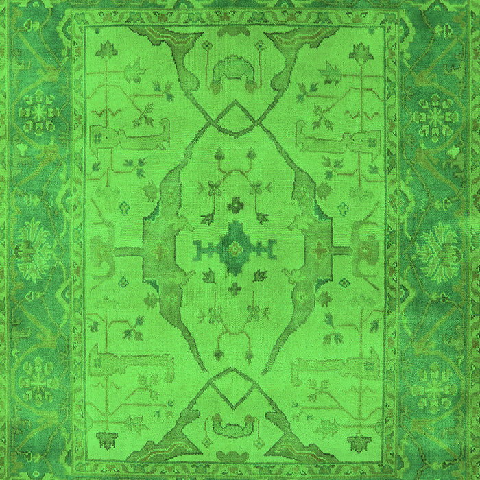 Machine Washable Oriental Green Traditional Area Rugs, wshurb1418grn
