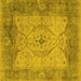 Square Oriental Yellow Traditional Rug, urb1418yw