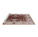 Sideview of Machine Washable Industrial Modern Rose Pink Rug, wshurb1419