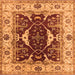 Square Oriental Orange Traditional Rug, urb1419org