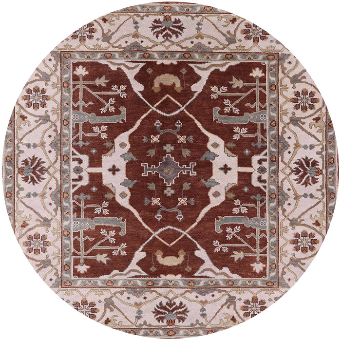 Round Machine Washable Industrial Modern Rose Pink Rug, wshurb1419