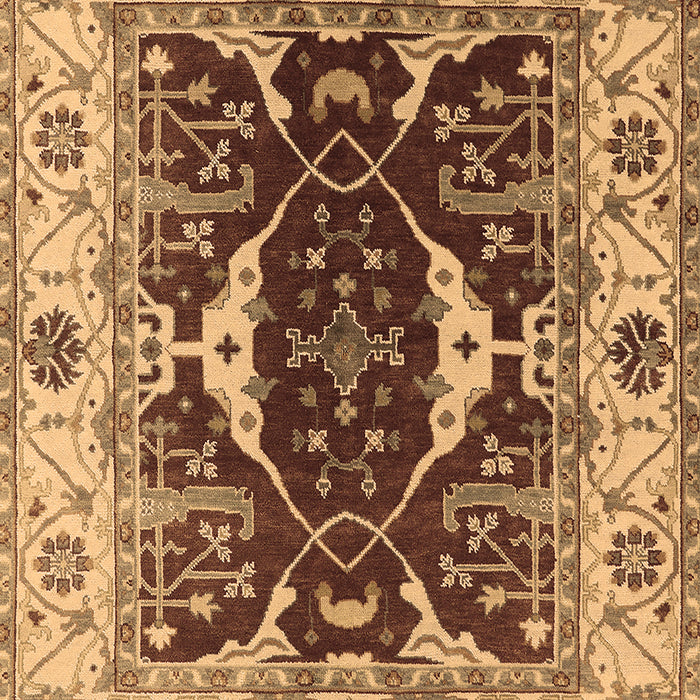 Machine Washable Oriental Brown Traditional Rug, wshurb1419brn