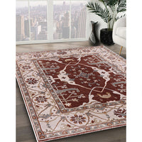 Mid-Century Modern Rose Pink Oriental Rug, urb1419