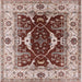 Square Mid-Century Modern Rose Pink Oriental Rug, urb1419