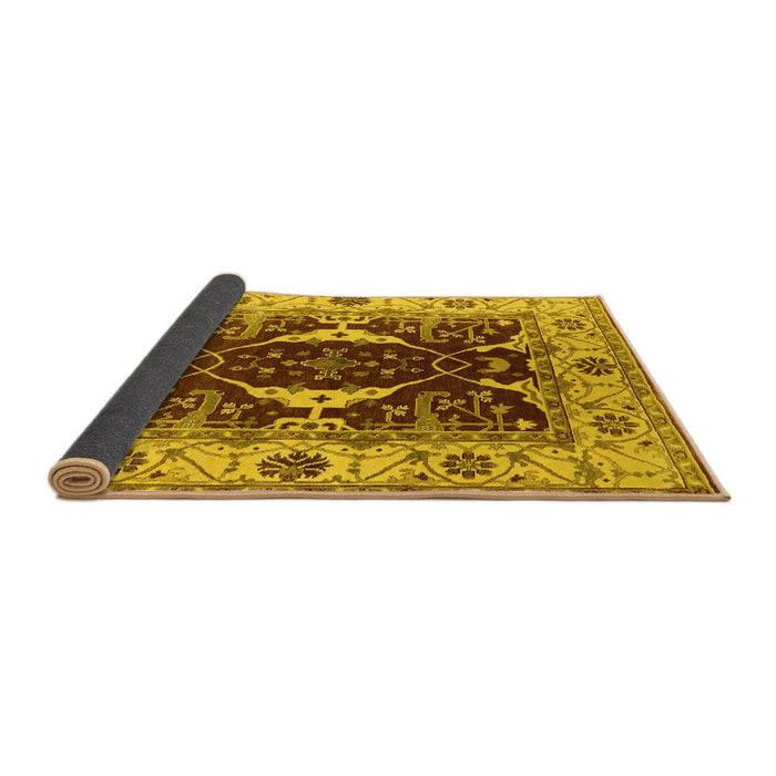 Sideview of Oriental Yellow Traditional Rug, urb1419yw