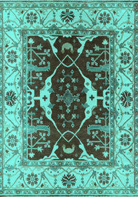 Oriental Turquoise Traditional Rug, urb1419turq