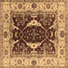 Square Machine Washable Oriental Brown Traditional Rug, wshurb1419brn