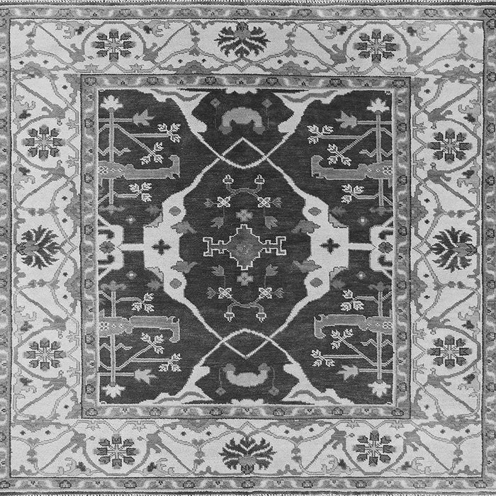 Square Machine Washable Oriental Gray Traditional Rug, wshurb1419gry