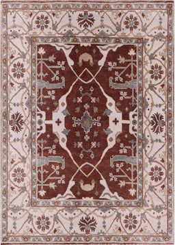 Mid-Century Modern Rose Pink Oriental Rug, urb1419