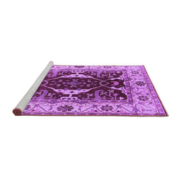 Sideview of Machine Washable Oriental Purple Traditional Area Rugs, wshurb1419pur
