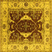 Square Oriental Yellow Traditional Rug, urb1419yw