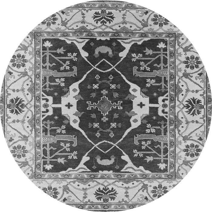 Round Oriental Gray Traditional Rug, urb1419gry