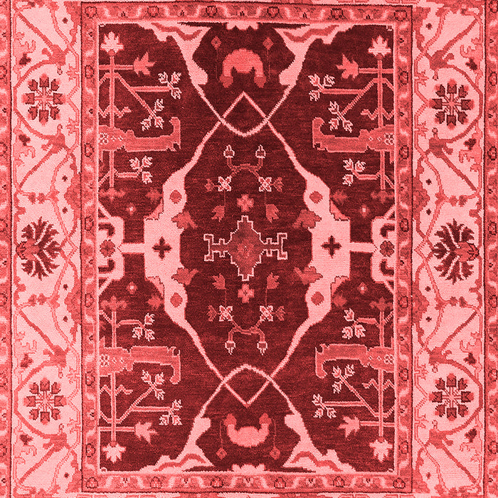 Machine Washable Oriental Red Traditional Rug, wshurb1419red