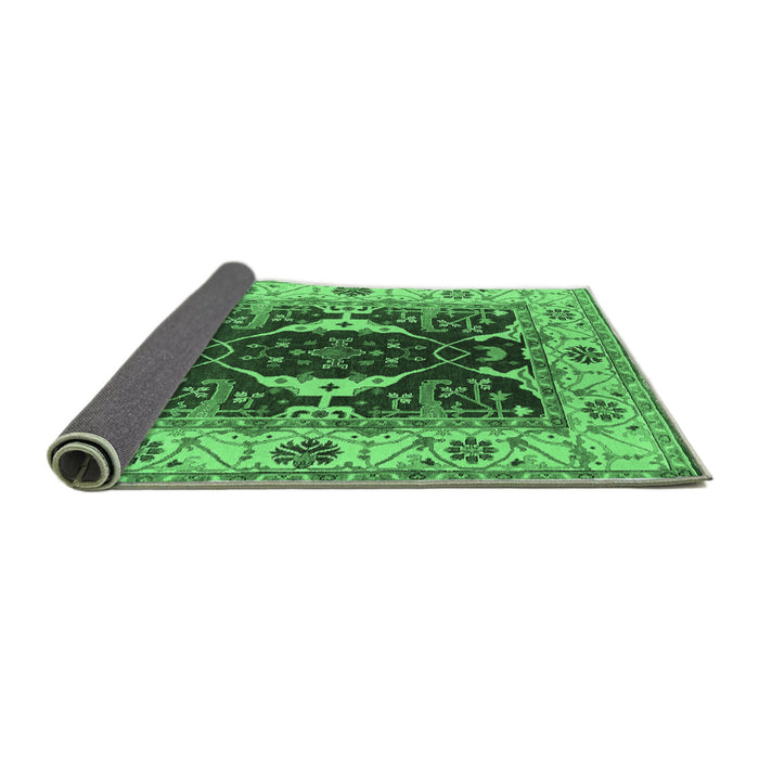 Sideview of Oriental Emerald Green Traditional Rug, urb1419emgrn