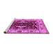 Sideview of Machine Washable Oriental Pink Traditional Rug, wshurb1419pnk