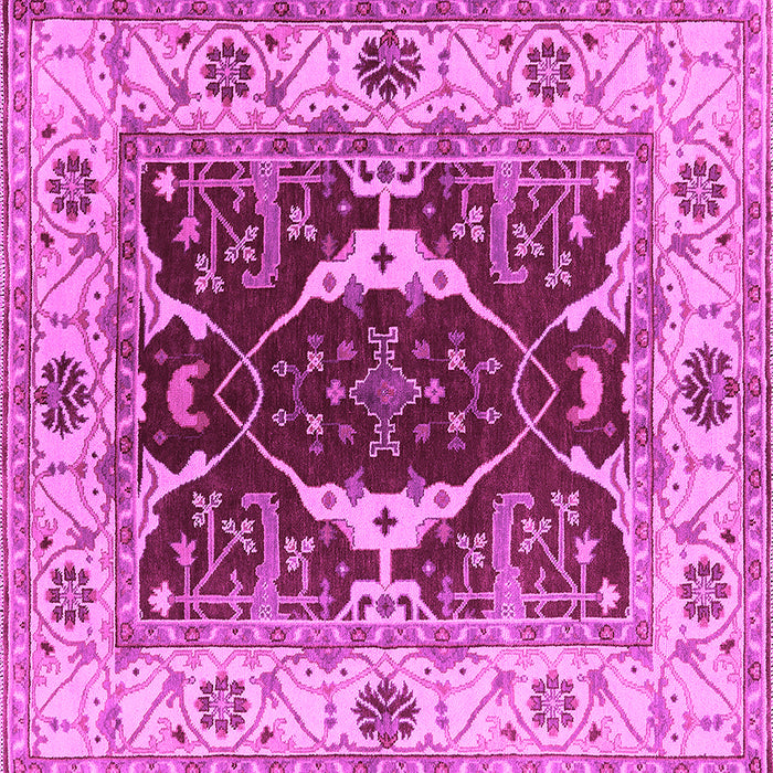 Square Machine Washable Oriental Pink Traditional Rug, wshurb1419pnk