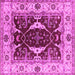 Square Machine Washable Oriental Pink Traditional Rug, wshurb1419pnk