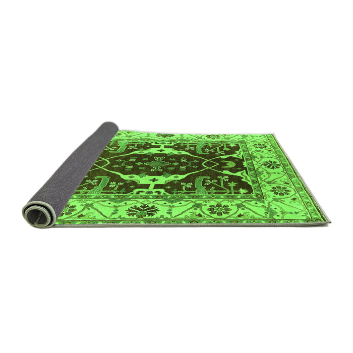 Sideview of Oriental Green Traditional Rug, urb1419grn