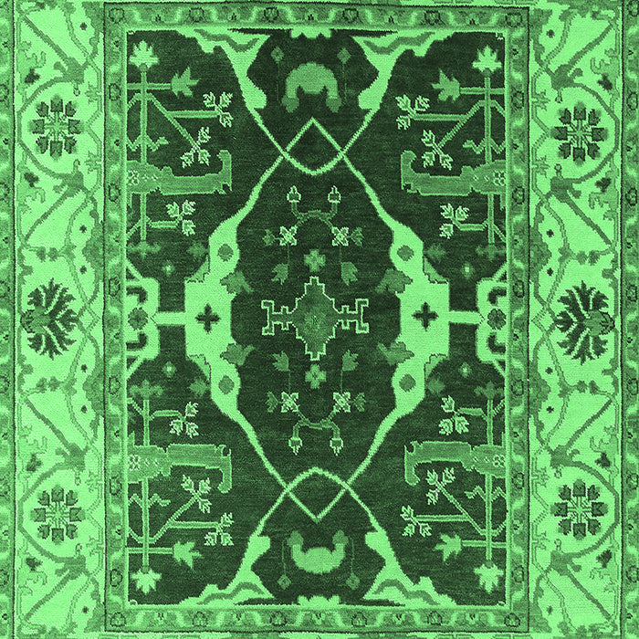 Machine Washable Oriental Emerald Green Traditional Area Rugs, wshurb1419emgrn