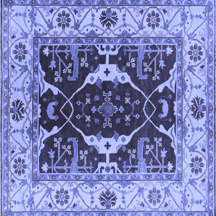 Square Machine Washable Oriental Blue Traditional Rug, wshurb1419blu