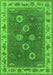 Machine Washable Oriental Green Traditional Area Rugs, wshurb1420grn