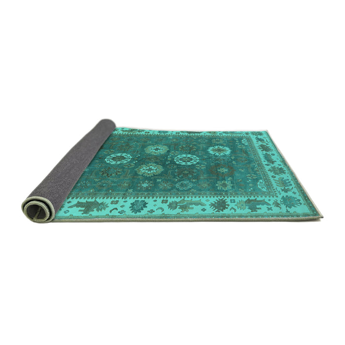 Sideview of Oriental Turquoise Traditional Rug, urb1420turq