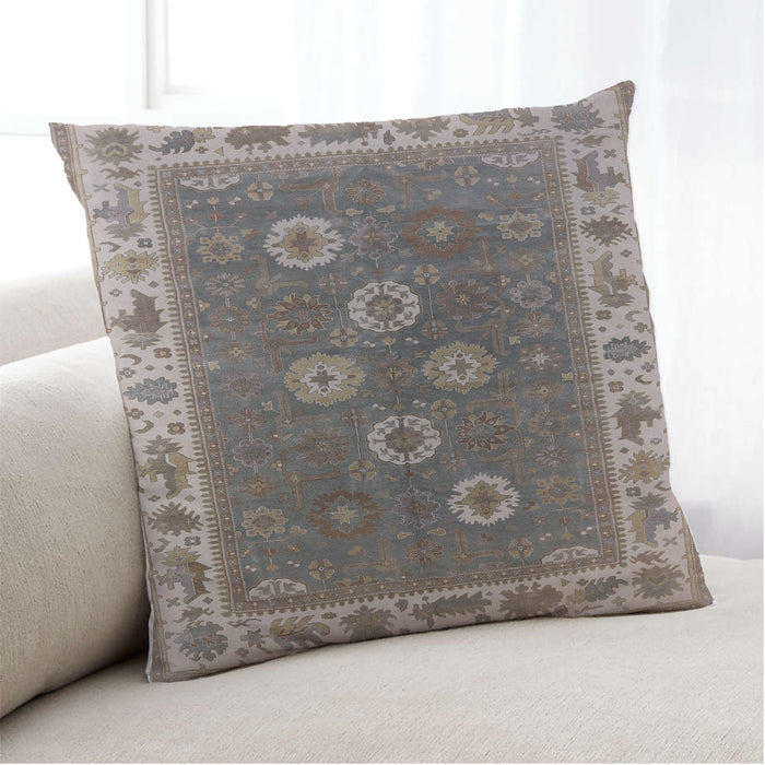 Lifestyle Image of Mid-Century Modern Urban Square Puce Purple Throw Pillow, 18 inch by 18 inch, pwurb1420