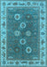 Machine Washable Oriental Light Blue Traditional Rug, wshurb1420lblu