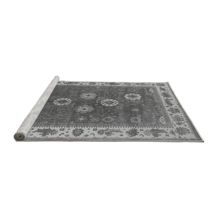 Sideview of Machine Washable Oriental Gray Traditional Rug, wshurb1420gry