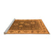 Sideview of Machine Washable Oriental Orange Traditional Area Rugs, wshurb1420org