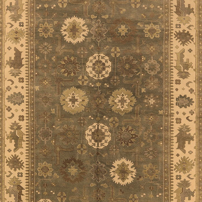 Machine Washable Oriental Brown Traditional Rug, wshurb1420brn