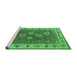 Sideview of Machine Washable Oriental Emerald Green Traditional Area Rugs, wshurb1420emgrn