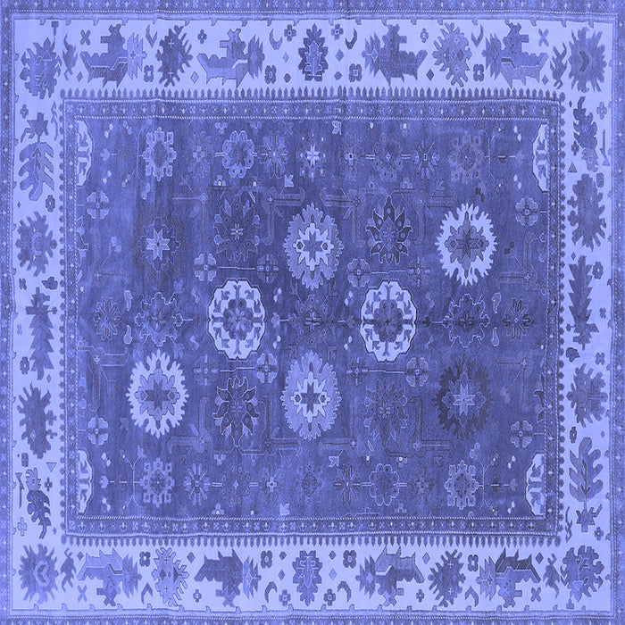 Square Oriental Blue Traditional Rug, urb1420blu