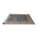 Sideview of Machine Washable Industrial Modern Sandstone Brown Rug, wshurb1421