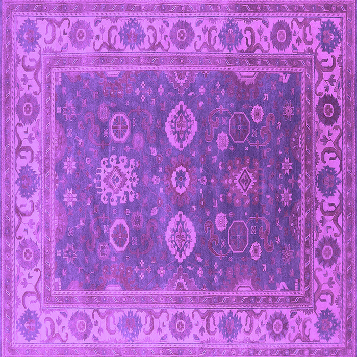 Square Machine Washable Oriental Purple Traditional Area Rugs, wshurb1421pur