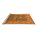 Sideview of Machine Washable Oriental Orange Traditional Area Rugs, wshurb1421org