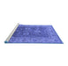 Sideview of Machine Washable Oriental Blue Traditional Rug, wshurb1421blu