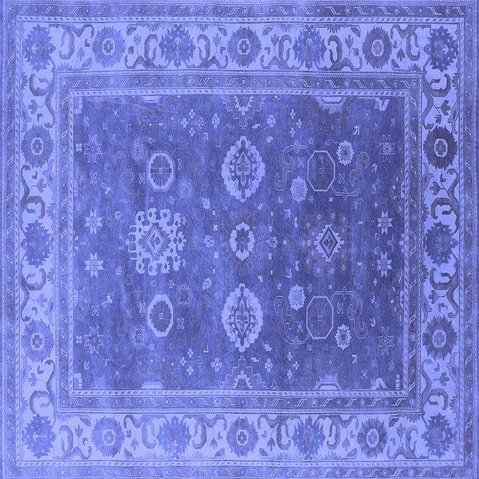 Square Oriental Blue Traditional Rug, urb1421blu