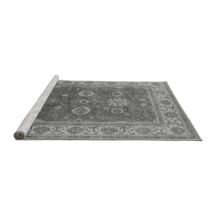 Sideview of Machine Washable Oriental Gray Traditional Rug, wshurb1421gry
