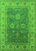 Machine Washable Oriental Green Traditional Area Rugs, wshurb1421grn