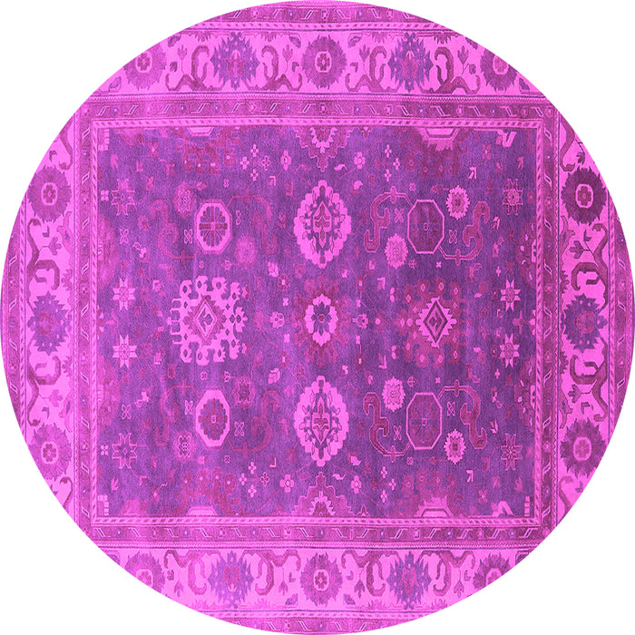 Round Oriental Pink Traditional Rug, urb1421pnk