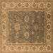 Square Machine Washable Oriental Brown Traditional Rug, wshurb1421brn