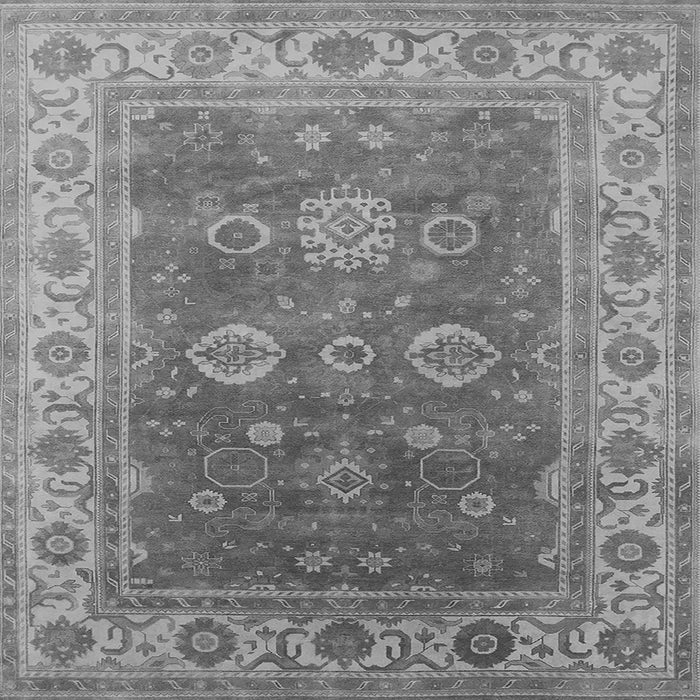 Square Machine Washable Oriental Gray Traditional Rug, wshurb1421gry